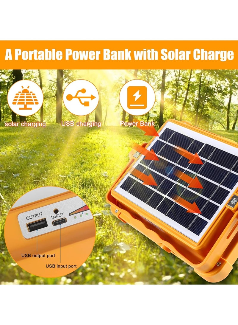 Solar Led LiPortable Solar Powered Camping Emergency LED Work Light, Rechargeable, High Brightness, Hanging Light for Job Site, Garage, Emergency Power Outage, Camping, USB Slotght - Image 5