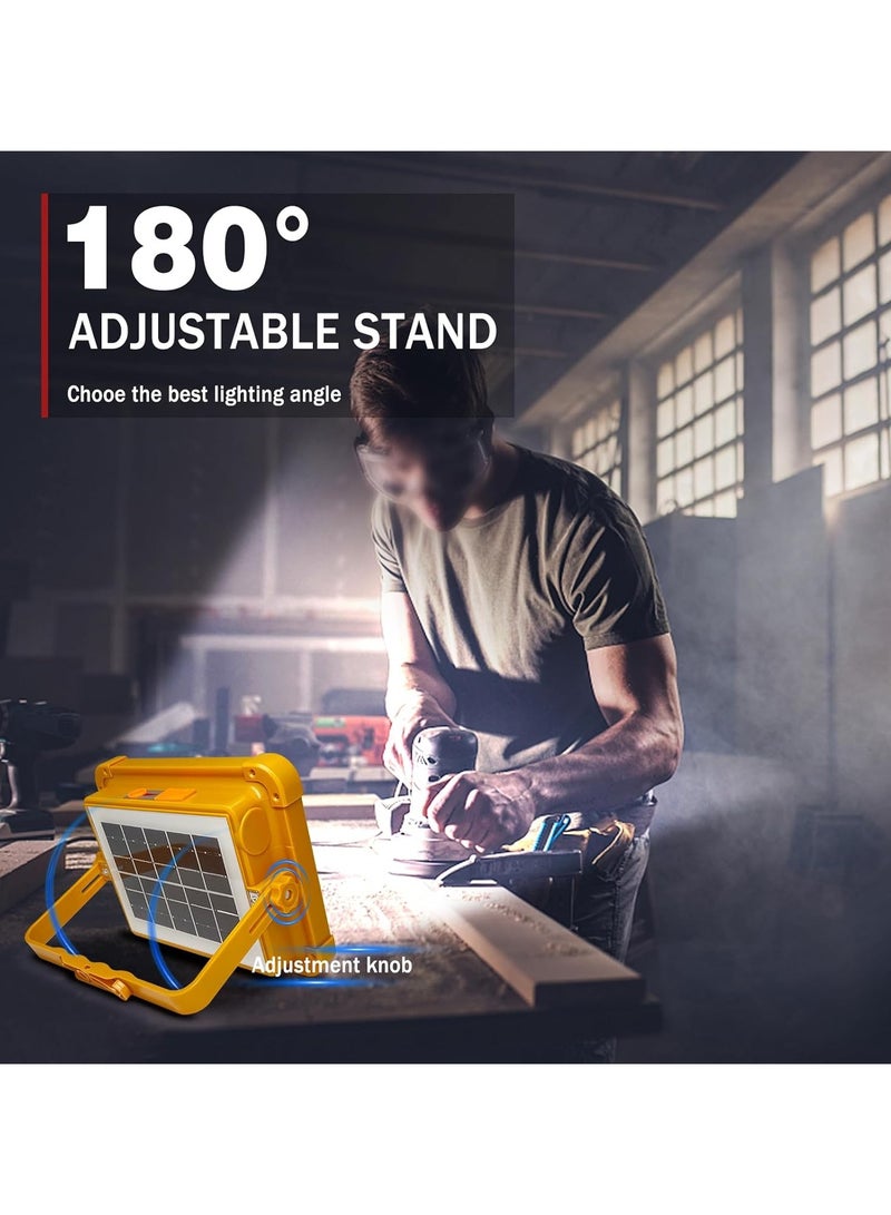 Solar Led LiPortable Solar Powered Camping Emergency LED Work Light, Rechargeable, High Brightness, Hanging Light for Job Site, Garage, Emergency Power Outage, Camping, USB Slotght - Image 4