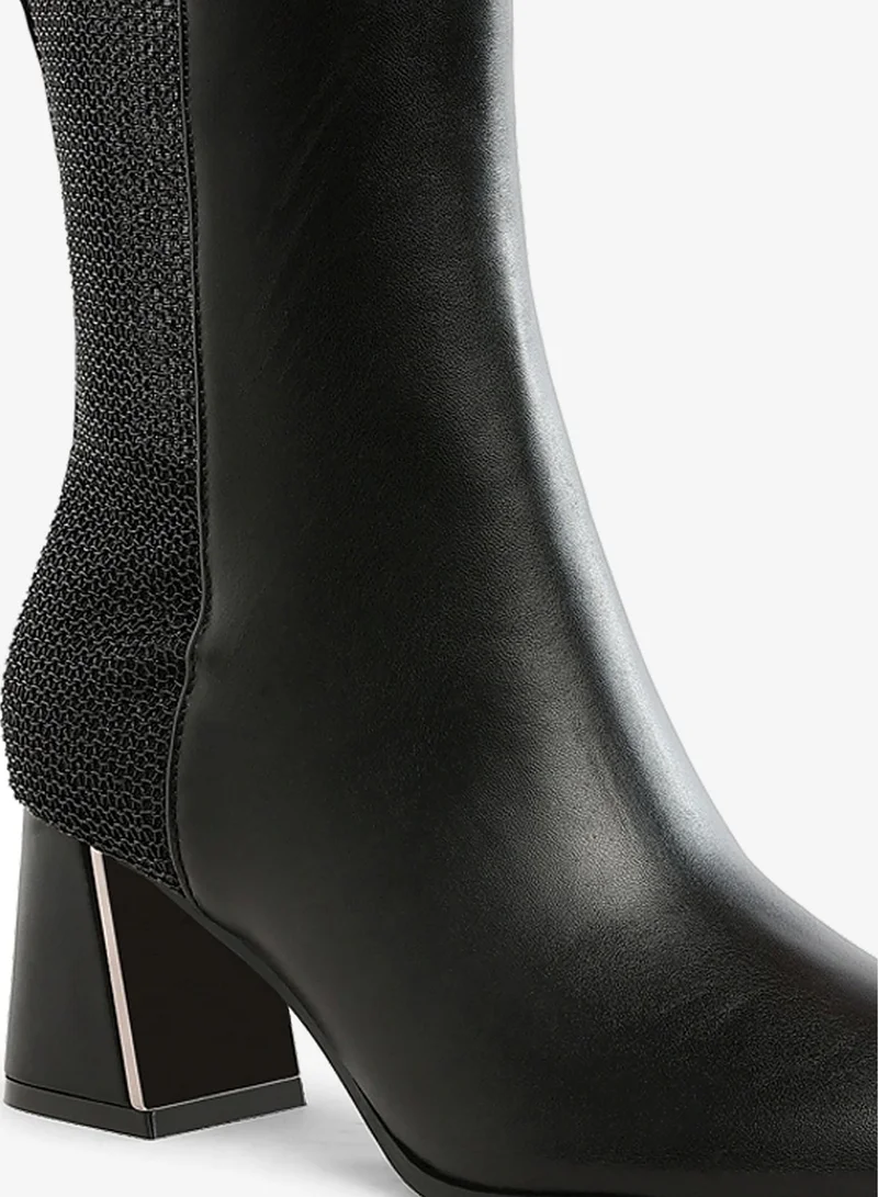 London Rag  Mesh Detail Pointy Ankle Boots in Black for Women | Best Price UAE