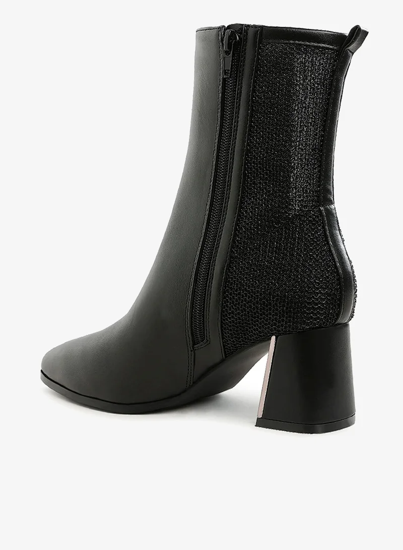 London Rag  Mesh Detail Pointy Ankle Boots in Black for Women | Best Price UAE