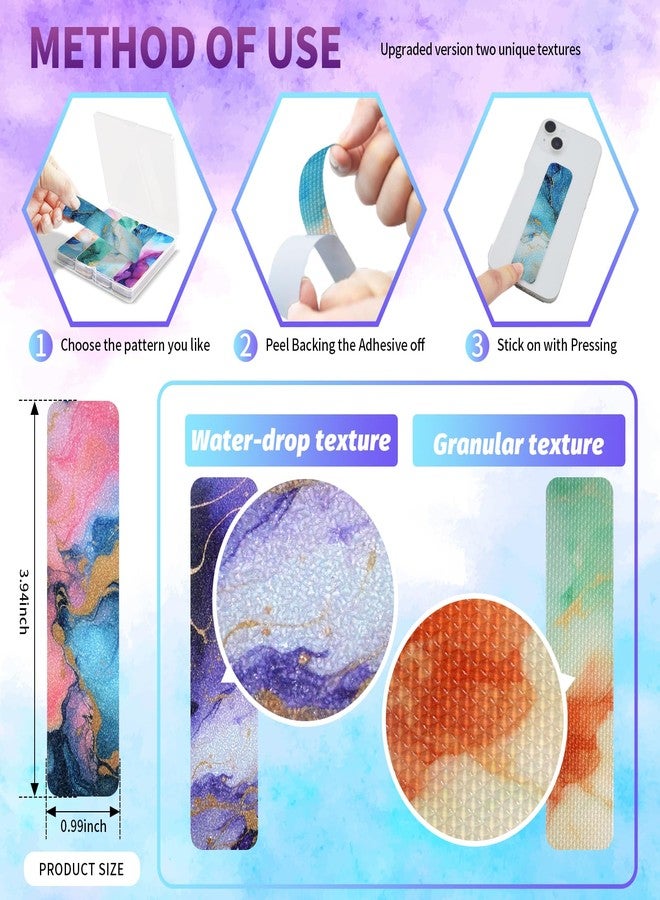 TOEMUR 48 Pieces Calm Strips Classroom Pack - Calming Strips for Anxiety Sensory Stickers with 2 Textured Stickers - Adults & Teens Desk Fidget - Teacher Must Haves (Marble Style) - Image 2
