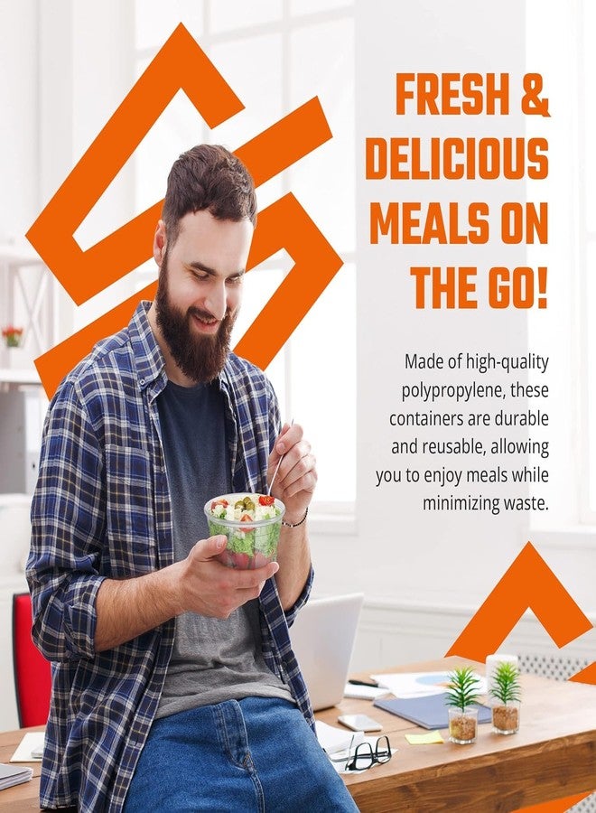 SQUATZ 50 Microwavable Food Container - 16oz Translucent Meal Box Storage with Lids, Ideal for Storing Soups, Condiments, Sauces, Dressing, Fruit, Baby Food, Healthy Snacks, and Leftovers, LARGE SQUATZ - Image 3