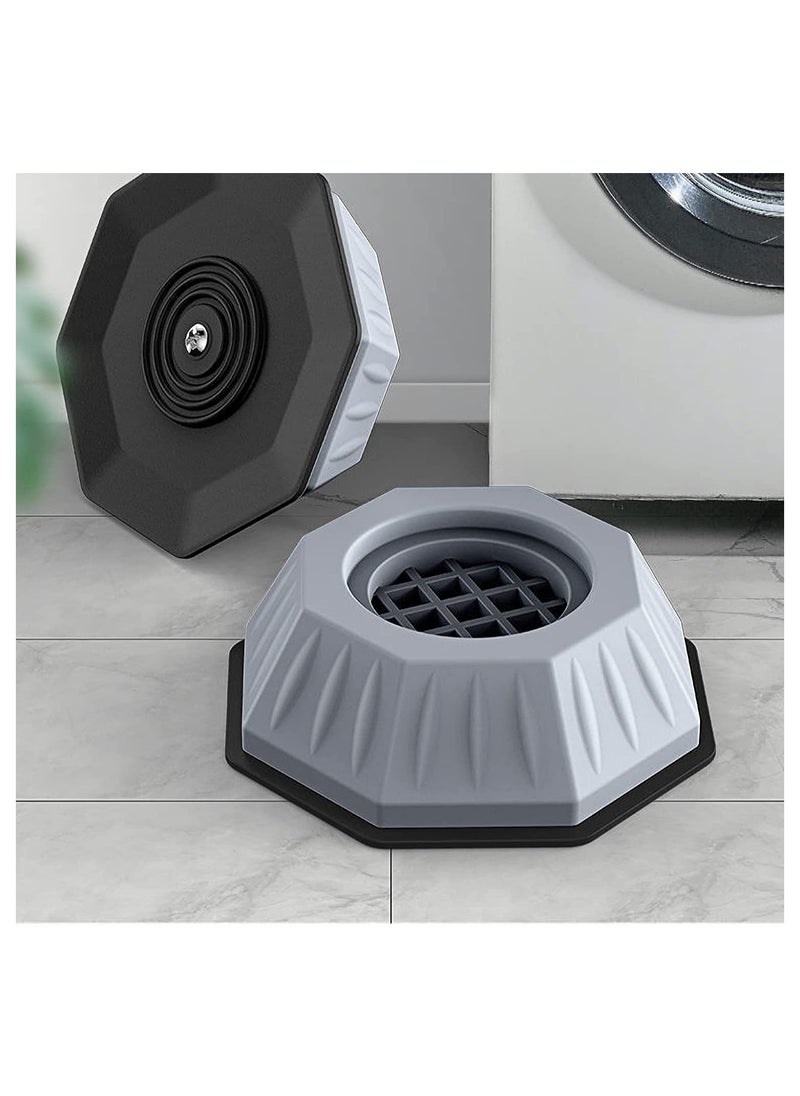 Excefore Washing Machine Rubber Feet Pads Anti Vibration Pads Fridge Machine Leveling Feet Anti Walk Pads Shock Absorber Furniture Lifting Base For Laundry Washer and Dryer(4pcs Grey)  - Image 3