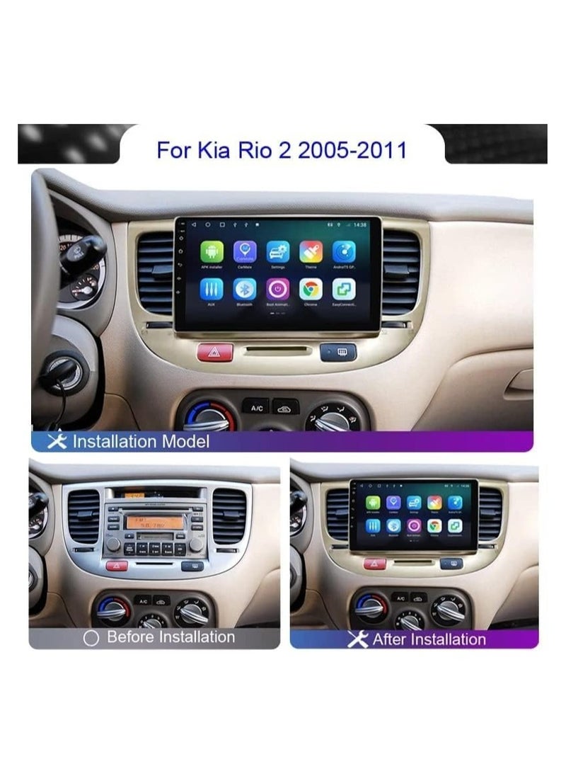 SHEZA STAR - Android Car Stereo for Kia Rio 2 2005 2006 2007 2008 2009 2010 2011 4GB RAM 64GB ROM 9 Inch Support Apple Carplay, MirrorLink WiFi BT, IPS Touch Screen with AHD Camera Included - Image 1