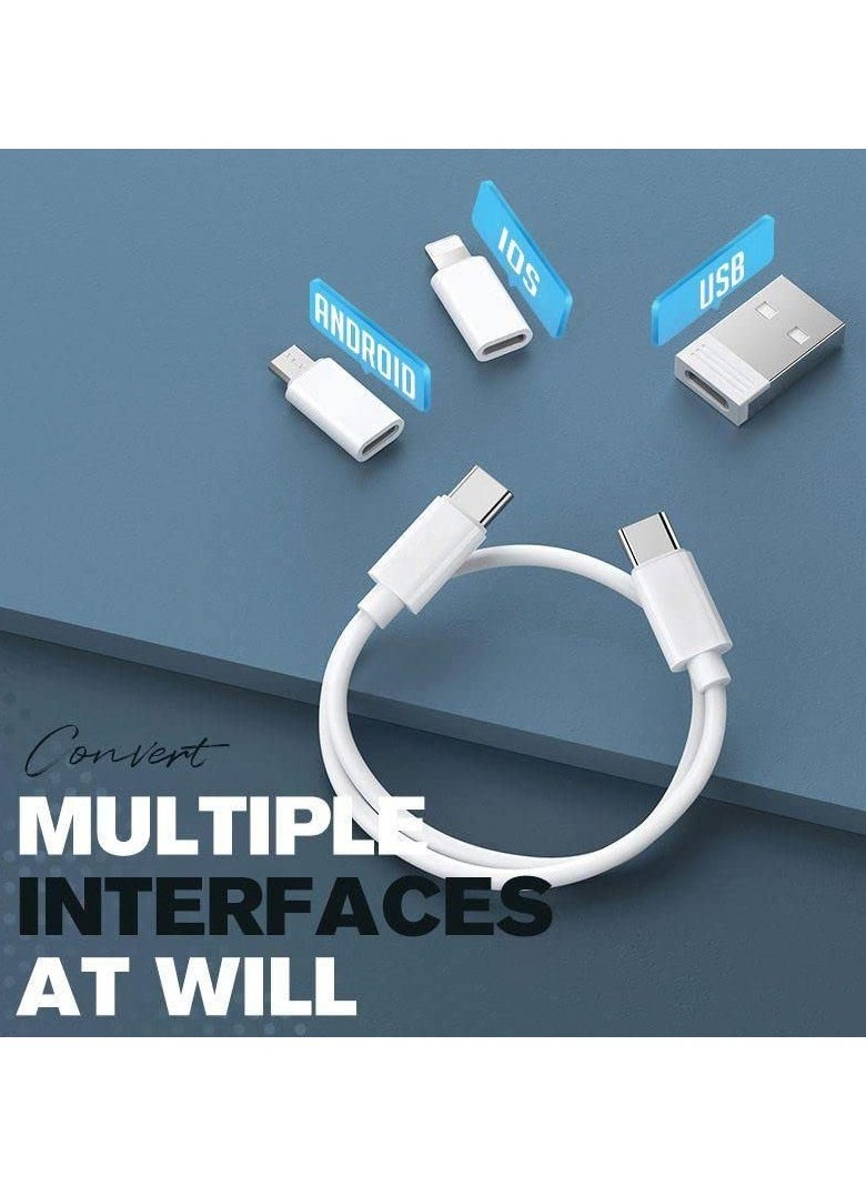 6 in 1 Multi-Function Portable USB Adapter Card Storage Set, 60W Fast Charge, Sim Card Tray Eject Pin, Hidden Phone Holder-Universal Smart Adaptor