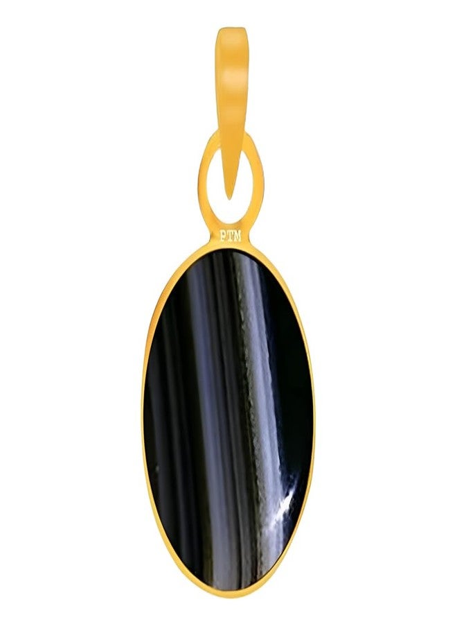 Ptm Natural Sulemani Hakik 5.25 Ratti or 5 Carat Astrological Certified Gemstone Panchdhatu/5 Metals 22k Gold Plated Pendant for Men & Women -fba3525 - Image 1