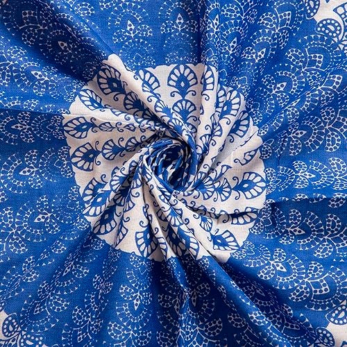 RajasthaniKart® Comfort Rajasthani Jaipuri Traditional Sanganeri Print 144 TC 100% Cotton Single Bedsheet with 1 Pillow Cover SB-256 (Blue) - Image 4