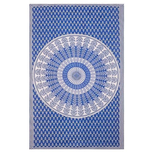 RajasthaniKart® Comfort Rajasthani Jaipuri Traditional Sanganeri Print 144 TC 100% Cotton Single Bedsheet with 1 Pillow Cover SB-256 (Blue) - Image 3