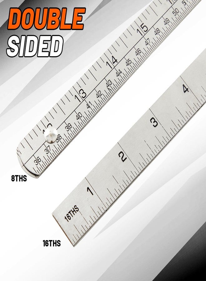 Tellegloww 2 Pcs Steel Ruler 3/4 in x 2 ft Folding-Rule Measuring Tool for Machinist Tinner Circumference Measurement Metalworking Industrial Drawing Engineering - Image 4