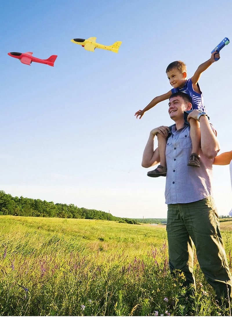 KASTWAVE Airplane Toy, One-Click Ejection Model Foam Airplane with 1 Pack Large Throwing Foam Plane - Image 3