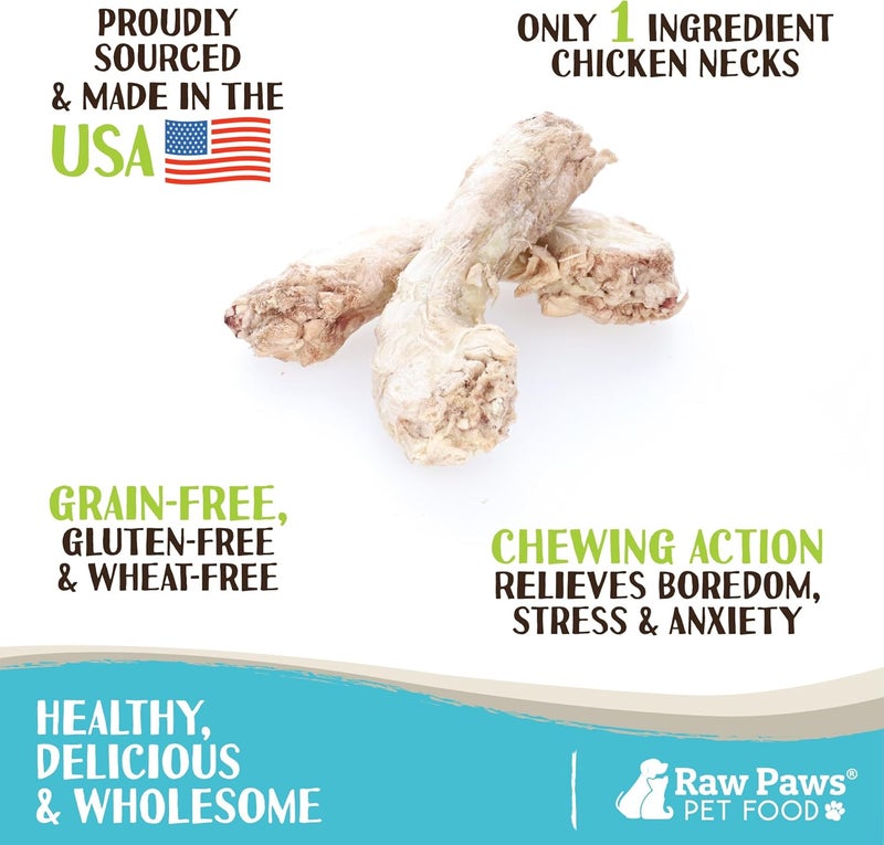 Raw Paws Freeze-Dried Chicken Necks for Dogs & Cats, 4-oz - Made in USA, Human Grade - Raw Freeze Dried Dog Treats - Raw Chicken Necks for Cats - Antibiotic-Free Real Chicken Cat Treat - Image 2