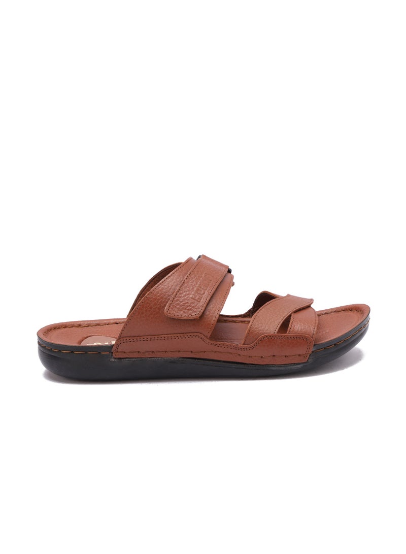 Men's Genuine Leather Slippers Modern Design with Fastener - Comfortable and Stylish for Daily Use and Non-Slip Sole - Available in Various Colors and Sizes - Image 3