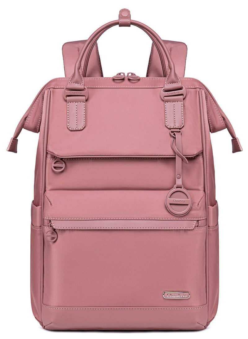 Chantria Premium Shoulder Laptop Daypack for Women Water Resistant Durable Multifunctional Anti Theft Backpack for Casual Office School College CB00788 - Pink - Image 3