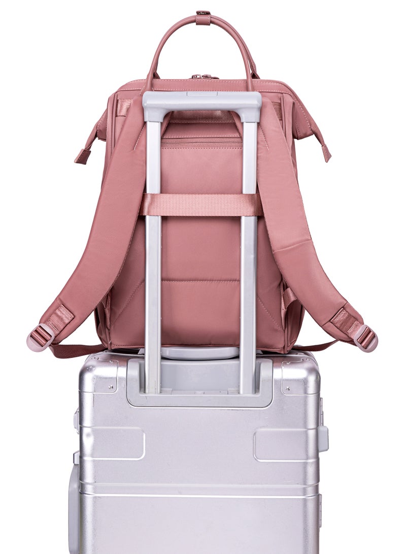 Chantria Premium Shoulder Laptop Daypack for Women Water Resistant Durable Multifunctional Anti Theft Backpack for Casual Office School College CB00788 - Pink - Image 2