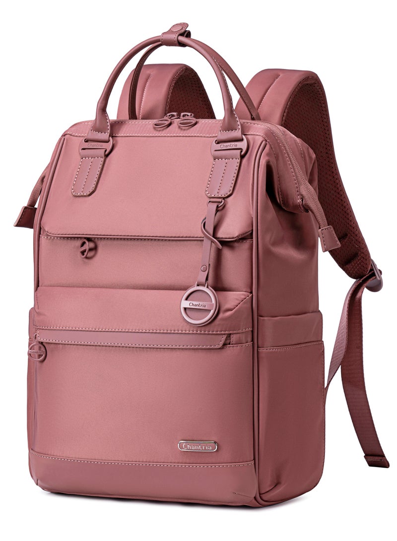 Chantria Premium Shoulder Laptop Daypack for Women Water Resistant Durable Multifunctional Anti Theft Backpack for Casual Office School College CB00788 - Pink - Image 1
