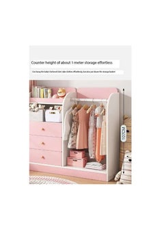 Generic Kids Wardrobe Closet,Portable Clothes Rack with 5 Drawer,Freestanding Closet Organizers and Storage System with Hanging Rods,Storage Cabinet Suitable for Cloakrooms,Bedrooms,Entrances（YN011-Pink）  - Image 3