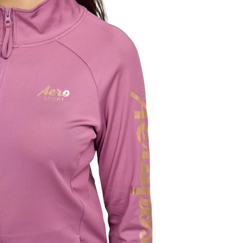 Aeropostale Women's Performance Zip Up Track Jacket Aero Sport Activewear, Tulipwood Sunset, Size XL - Image 4