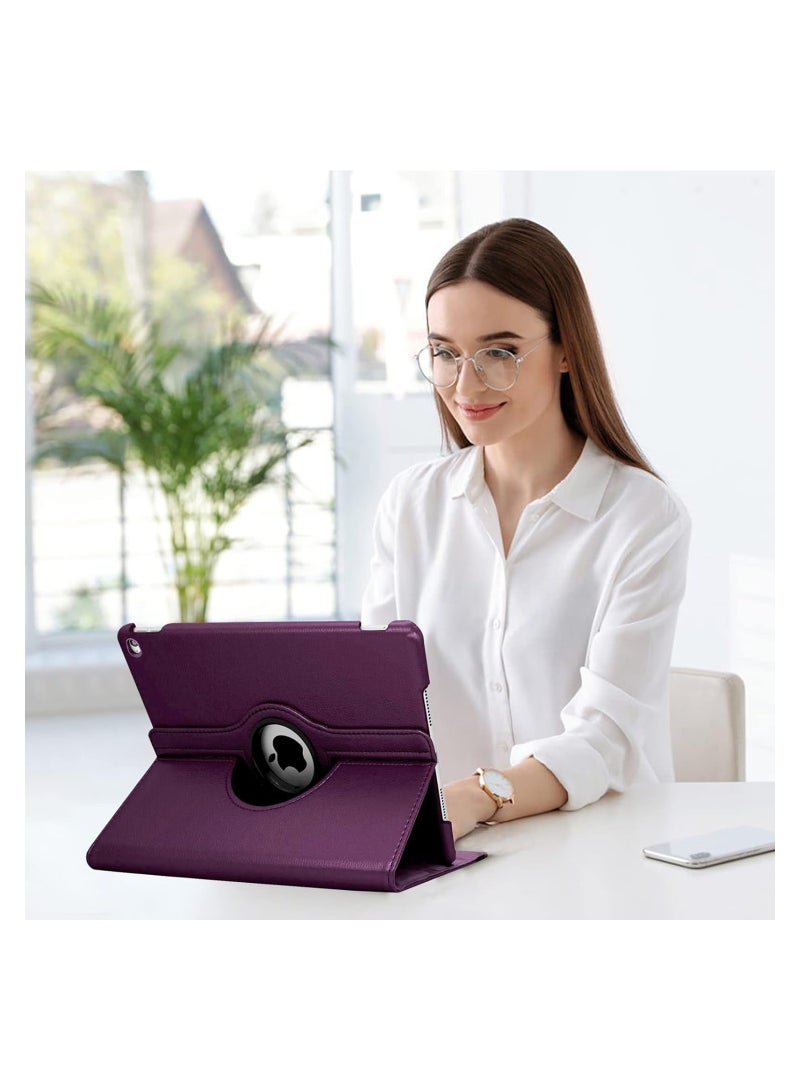 حافظة حماية دوارة لجهاز iPad 9.7 2018 2017 / iPad Air 2 - غطاء حماية بحامل يدور 360 درجة مع خاصية التنبيه التلقائي لجهاز iPad 9.7 بوصة (الجيل السادس، الجيل الخامس) iPad Air 2/ iPad Air 5/6 أرجواني - Image 5