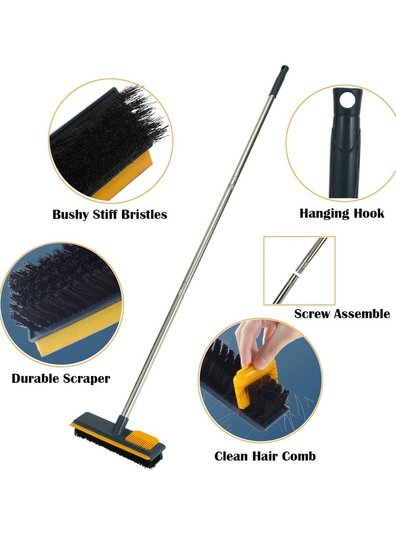 Cleaning Brush with Long Handle, 2 in 1 Floor Scrub Brush Stiff Bristle Brush Scrubber with Squeegee, Shower Scrubber Kit with 108cm Extendable Handle for Bathroom, Bathtub and Ceramic Tile - pzsku/Z4EA68D7FA46F9D10ED5EZ/45/_/1729751637/64ac19f1-6c5b-4a42-8578-5627e06b507b