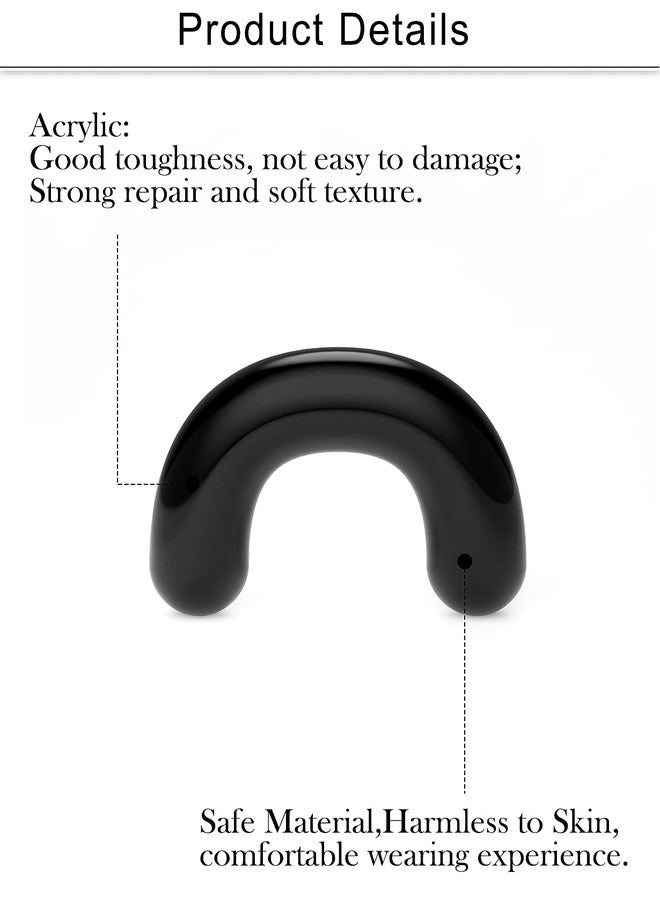 Cisyozi 6G Plastic Septum Retainer Stretching Kit 6 Gauge Silicone Acrylic Rubber U Shape Black White Clear Septum Nose Ring Pincher Taper Piercing Jewelry Retainer Surgery Work Sport Women Men - Image 3