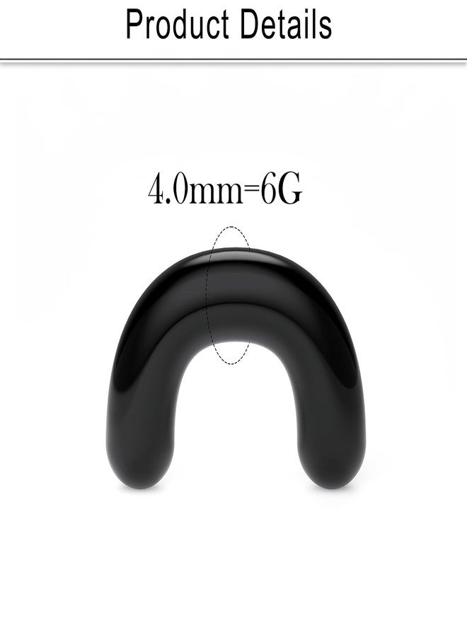 Cisyozi 6G Plastic Septum Retainer Stretching Kit 6 Gauge Silicone Acrylic Rubber U Shape Black White Clear Septum Nose Ring Pincher Taper Piercing Jewelry Retainer Surgery Work Sport Women Men - Image 2