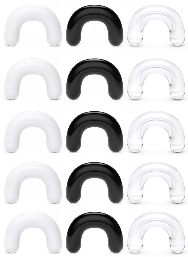 Cisyozi 6G Plastic Septum Retainer Stretching Kit 6 Gauge Silicone Acrylic Rubber U Shape Black White Clear Septum Nose Ring Pincher Taper Piercing Jewelry Retainer Surgery Work Sport Women Men - Image 1