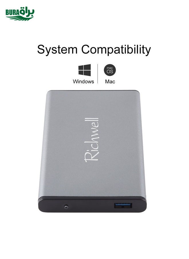 BURAQ Richwell SATA R2-SATA-500GB 500GB 2.5 inch USB3.0 Super Speed Interface Mobile Hard Disk Drive(Grey)  - Image 5