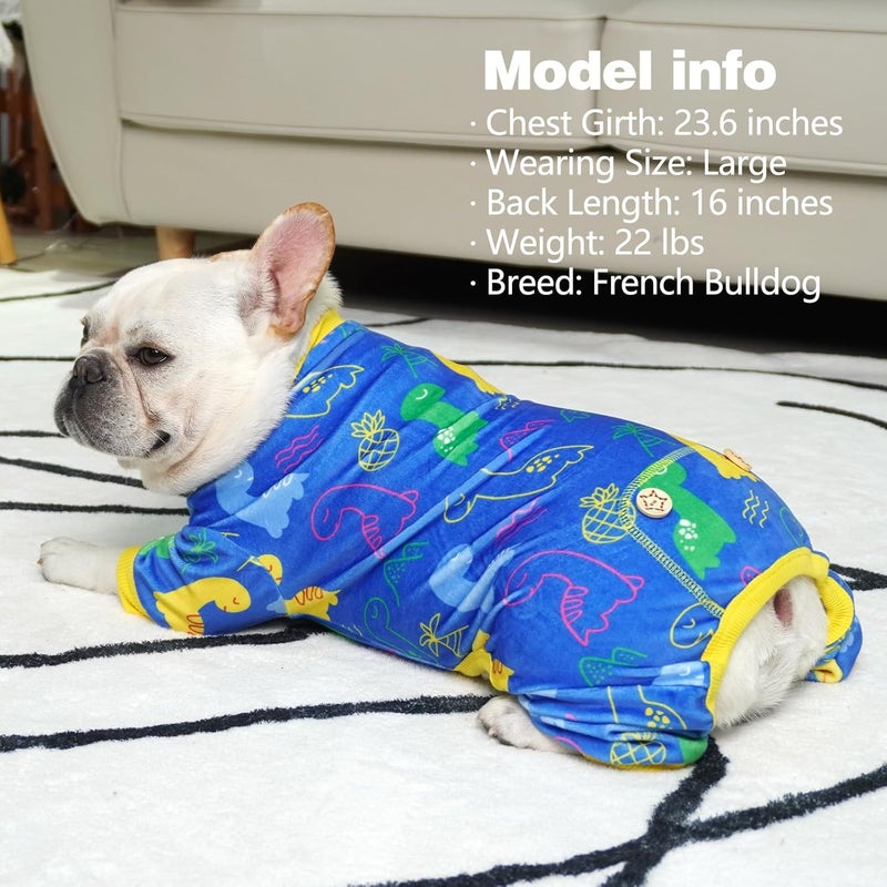 KYEESE Dog Pajama Soft Material Stretchable Dogs Pajamas Onesie Pet Pjs Dinosaur Dogs Apparel for Small Dogs, Large - Image 4