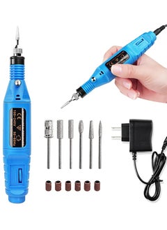 KIIUMI Electric Nail Drill，Professional Portable Nail File Kit ，With Nail Drill Bits, Sanding Bands for Acrylic Gel Nails，Salon or Home Use，Blue  - Image 1