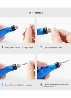KIIUMI Electric Nail Drill，Professional Portable Nail File Kit ，With Nail Drill Bits, Sanding Bands for Acrylic Gel Nails，Salon or Home Use，Blue  - Image 5