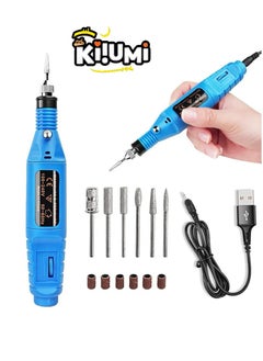 KIIUMI Electric Nail Drill，Professional Portable Nail File Kit ，With Nail Drill Bits, Sanding Bands for Acrylic Gel Nails，Salon or Home Use，Blue  - Image 1
