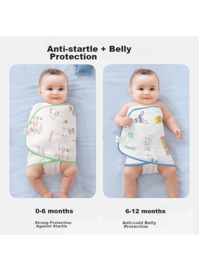 Bledilait Newborn Pure Cotton Baby Swaddle Blanket, Class A, All-season, 2 Pieces, 35×80cm - Image 1