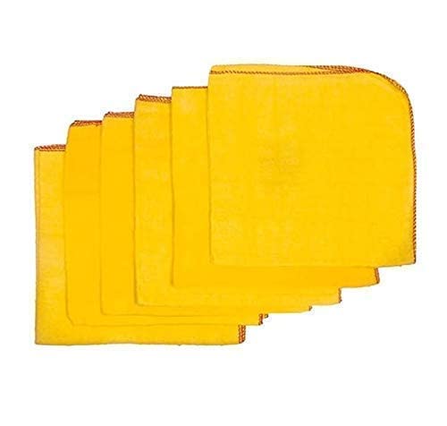 BEE HOME Super Soft Flannel Duster Use Home Kitchen Car Table Glass Car Mirrors This Big Large Cloth Mop Pocha 16x26inch Pack of 3 Yellow - Image 1