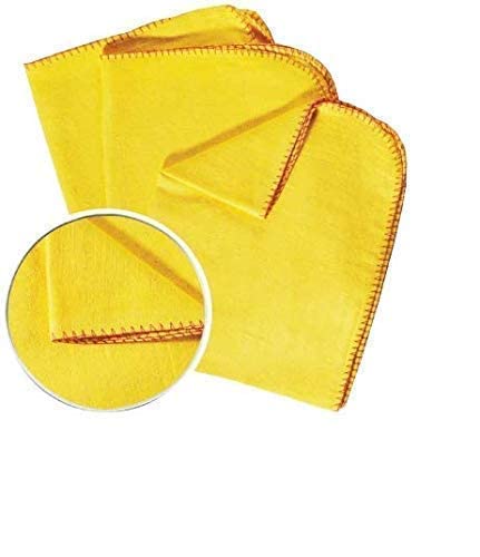 BEE HOME Super Soft Flannel Duster Use Home Kitchen Car Table Glass Car Mirrors This Big Large Cloth Mop Pocha 16x26inch Pack of 3 Yellow - Image 4