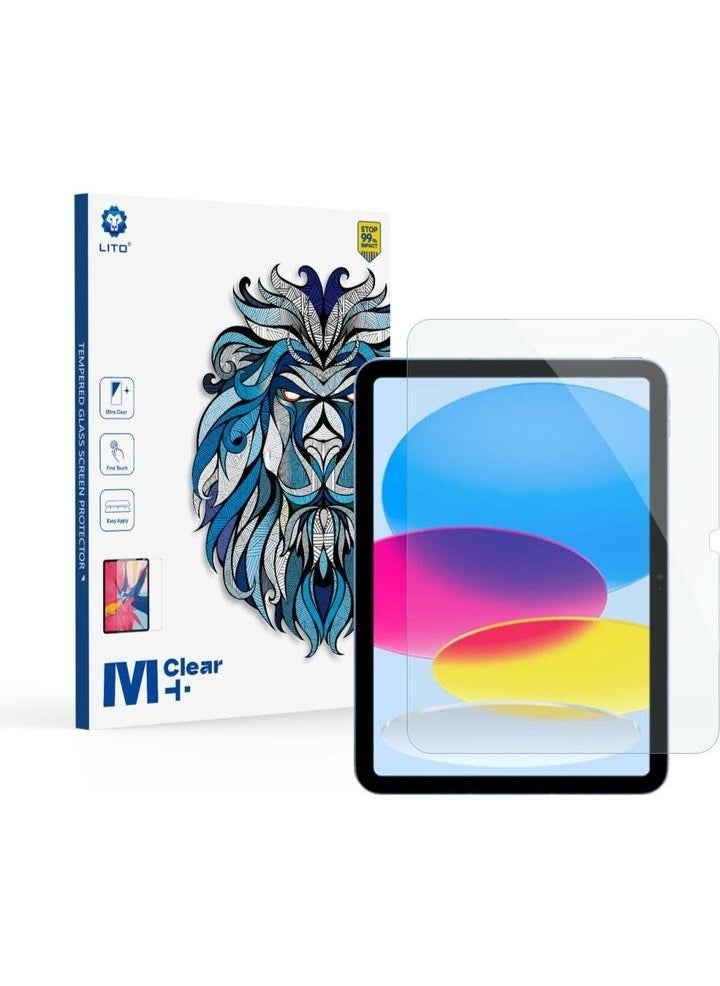 Lito Lito Tempered Glass Film HD Crystal Clear Easy Installation Scratch Resistant 9H Hardness For iPad 10 10th Generation 10.9 Inch 