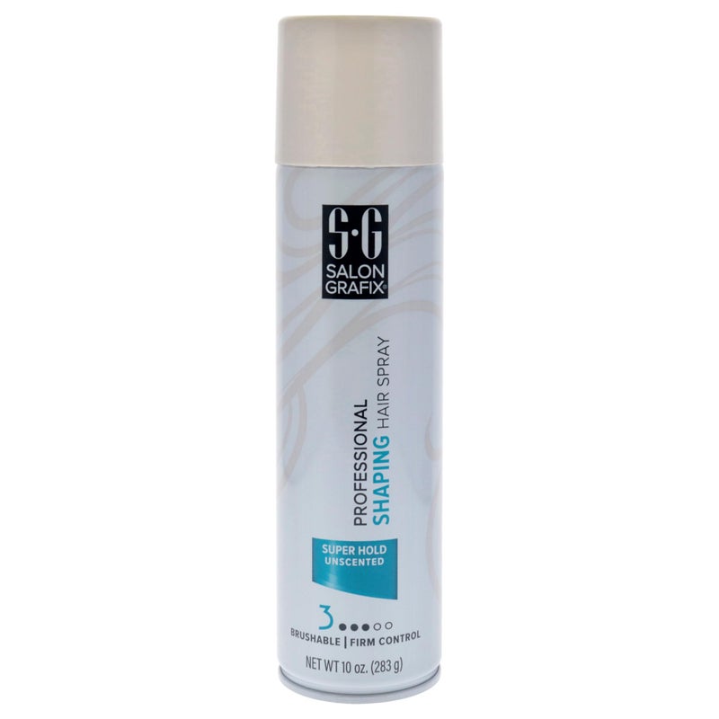 Salon Grafix Shaping Hair Spray Super Hold - Flexible and Brushable - Hairspray for Women and Men - Professional Quality Results - Unscented - 10 oz - Image 1
