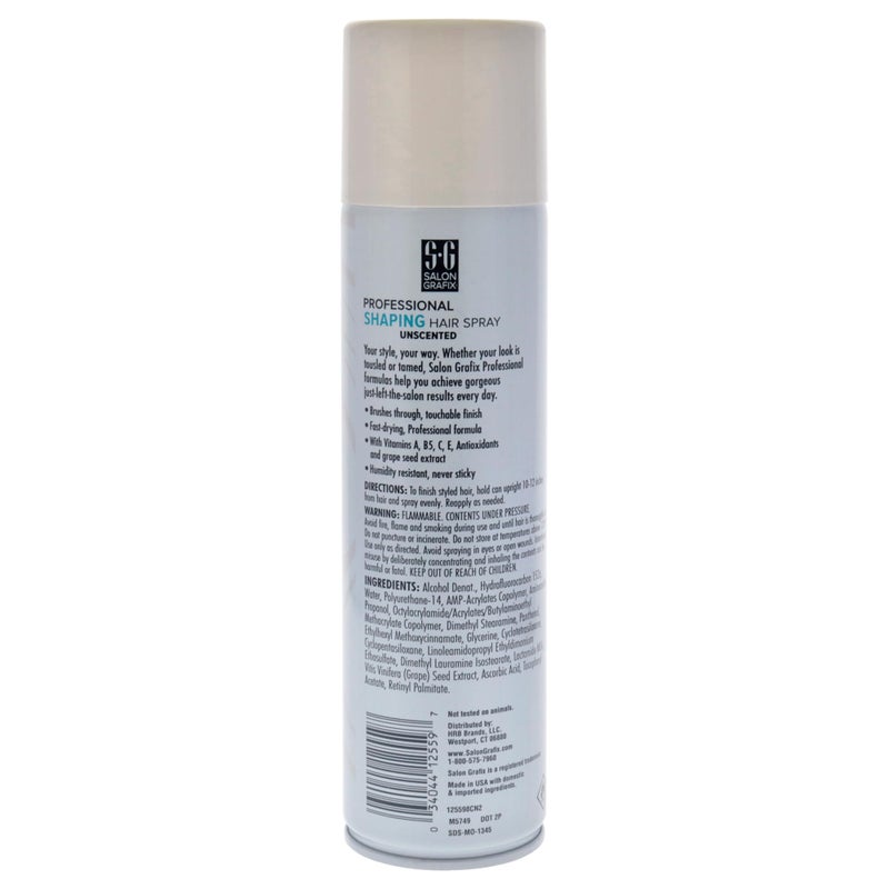 Salon Grafix Shaping Hair Spray Super Hold - Flexible and Brushable - Hairspray for Women and Men - Professional Quality Results - Unscented - 10 oz - Image 3