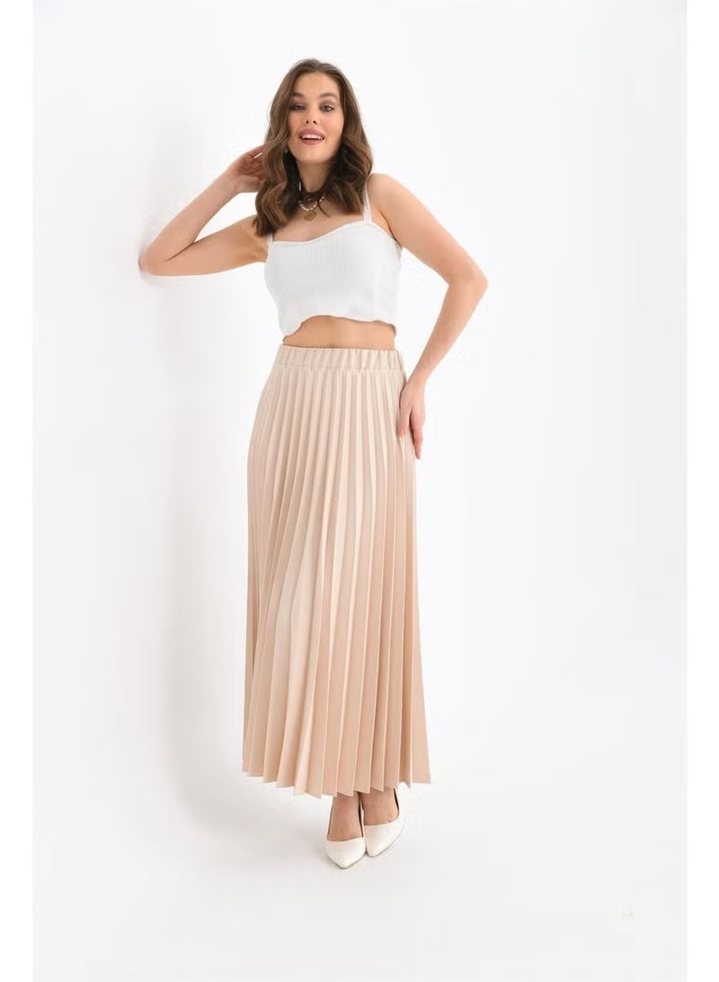 Garmi Women's Pleated Skirt Stone - Image 1