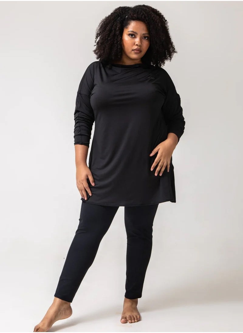 Vicino - Vicino Women's Sports Set - Relaxed Fit Midi Top with Long Pants Ideal for Workouts - Image 1