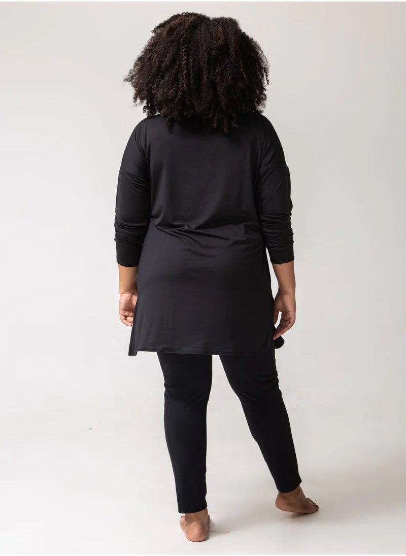 Vicino - Vicino Women's Sports Set - Relaxed Fit Midi Top with Long Pants Ideal for Workouts - Image 1
