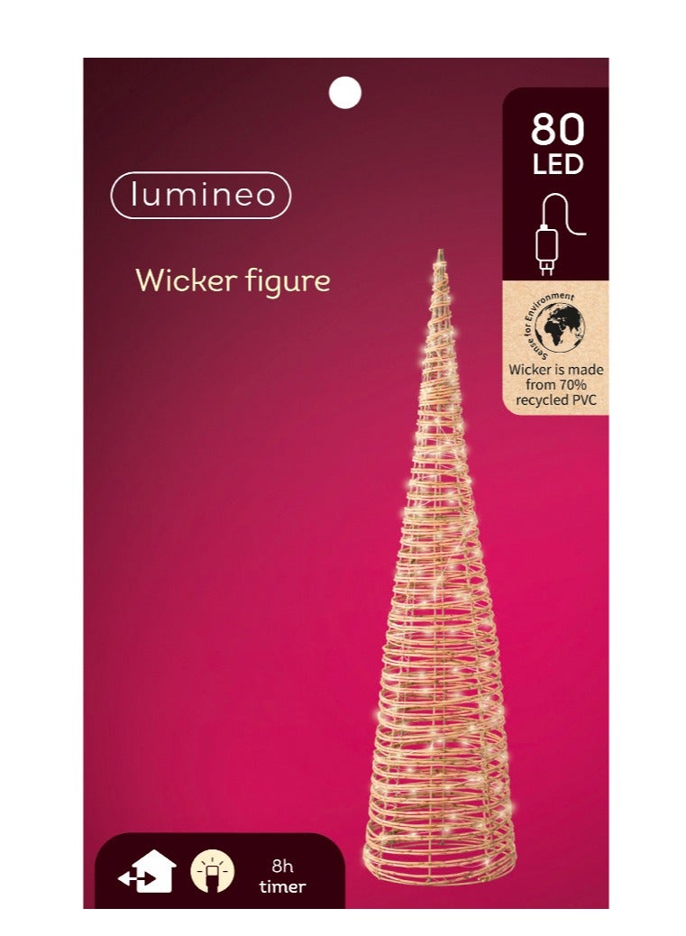 Kaemingk كون كايمينك لعيد الميلاد ميكرو ليد من الخوص ثابت دافئ أبيض 60 سم، قطعة واحدة - Image 2