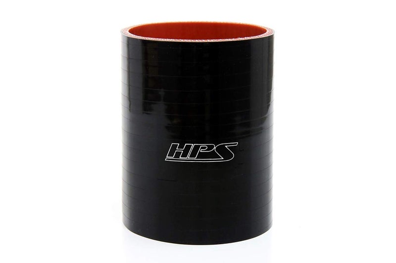 HPS HTSC-300-L4-BLK Silicone High Temperature 4-ply Reinforced Straight Coupler Hose, 70 PSI Maximum Pressure, 4" Length, 3" ID, Black - Image 1