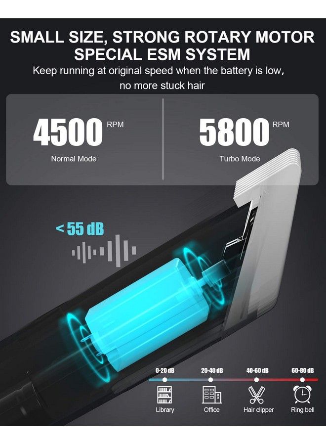 ENCHEN ماكينة حلاقة شعر سلكية ولاسلكية من بوست باللون الأسود مع مشط تحديد وشفرات سيراميك بسرعتين وشحن سريع من نوع Type-C ومدة تشغيل: 90 دقيقة - Image 5