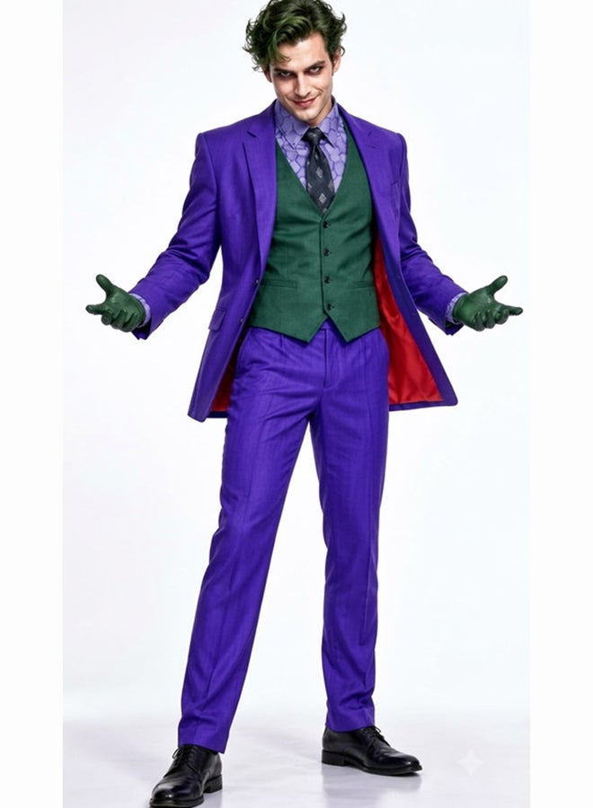 Kidzilla Adult Joker Villain costume-–  Suit-Style Jacket, Vest Look & Trousers for Halloween & Cosplay M - Image 1