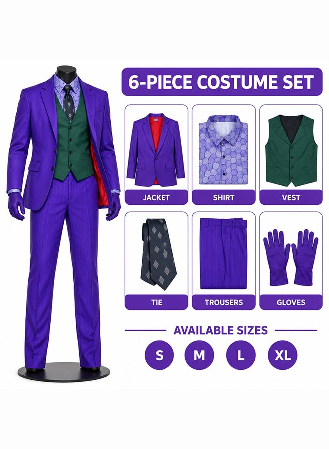 Kidzilla Adult Joker Villain costume-–  Suit-Style Jacket, Vest Look & Trousers for Halloween & Cosplay M - Image 4