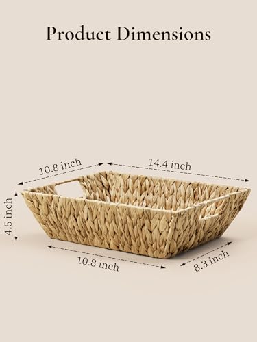UBBCARE Gift Basket with Gift Bag and Ribbon, Water Hyacinth Basket for Gifts Empty, Hand-Woven Wicker Basket for Organizing 14 x 10 x 4 in - Image 5