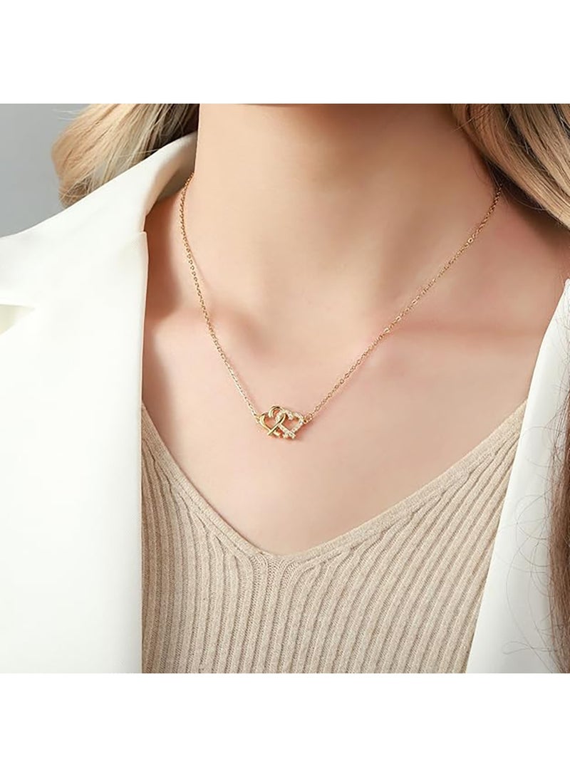 سالتي طقم من قلادة قلوب مترابطة من سالتي، مكون من ١٧ قرطًا بوهيميًا للنساء | طقم مجوهرات أنيق ومتين | ملابس عصرية يومية | هدية للزوجة، والأخت، والأم | مثالي لأعياد الميلاد، والديوالي. - Image 4