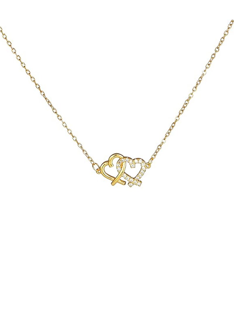 سالتي طقم من قلادة قلوب مترابطة من سالتي، مكون من ١٧ قرطًا بوهيميًا للنساء | طقم مجوهرات أنيق ومتين | ملابس عصرية يومية | هدية للزوجة، والأخت، والأم | مثالي لأعياد الميلاد، والديوالي. - Image 1