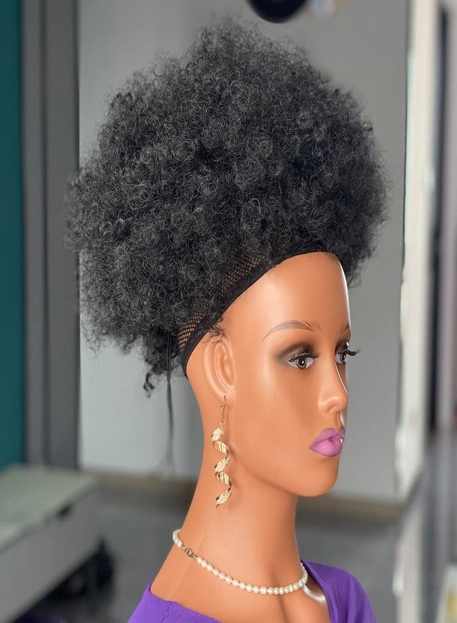 mybobwig وصلات شعر ذيل حصان كبيرة من نوع أفرو بوف برباط للنساء ذوات البشرة السمراء، مناسبة للشعر الأفرو المجعد والمتشابك من النوعين 4b و4c. - Image 4