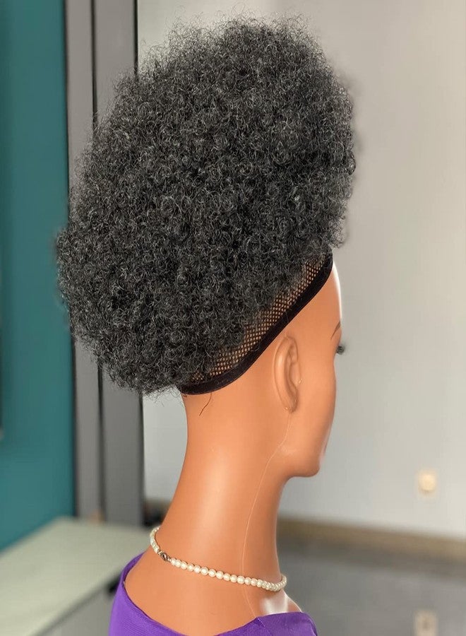 mybobwig وصلات شعر ذيل حصان كبيرة من نوع أفرو بوف برباط للنساء ذوات البشرة السمراء، مناسبة للشعر الأفرو المجعد والمتشابك من النوعين 4b و4c. - Image 5